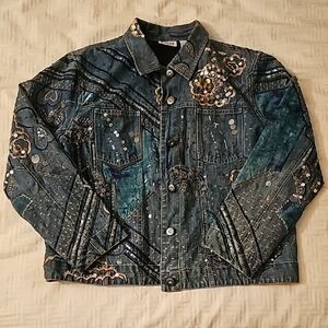 Blue Denim Jacket with Embellishments